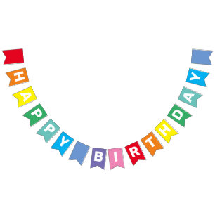 Editable Happy Birthday Rainbow Banner