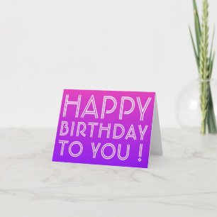 Editable "Happy Birthday To You" (oder Name) Ombre Karte