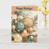 Editable Happy Holiday Baubles Weihnachten Karte (Gelbe Blume)