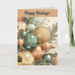 Editable Happy Holiday Baubles Weihnachten Karte