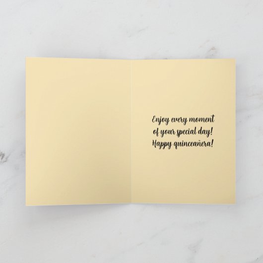 Editable Happy Quinceañera Karte (Innenseite)