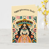 Editable Happy Quinceañera Karte (Gelbe Blume)