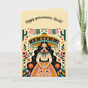 Editable Happy Quinceañera Karte