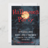 Editable Haunted Gate Halloween Party Invitation Einladung (Vorderseite)