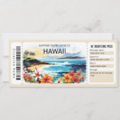Editable Hawaii Flugzeug Boarding Pass Ticket Einladung (Vorderseite)
