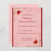 Editable Hearts and Blüh Valentinstag Einladungspostkarte (Vorne/Hinten)