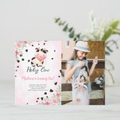 Editable Heilige Kuh Geburtstag Foto Einladung (Stehend Vorderseite)