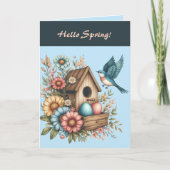 Editable Hello Spring Happy Oaster Karte (Vorderseite)