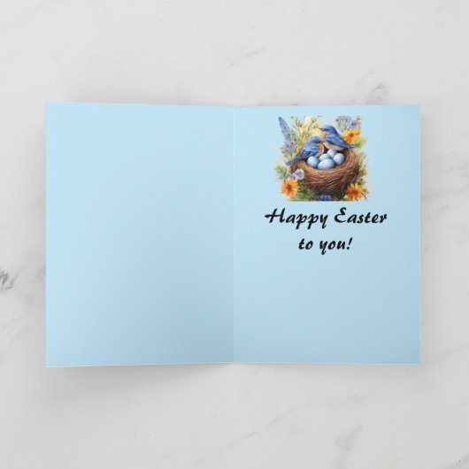 Editable Hello Spring Happy Oaster Karte (Innenseite)