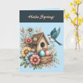 Editable Hello Spring Happy Oaster Karte (Gelbe Blume)