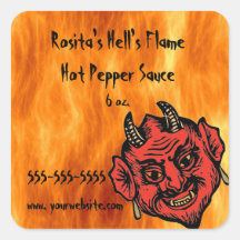 Editable Hell's Flame Hot Sauce Label