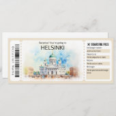 Editable Helsinki Flugzeug Ticket, Finnland Trip Einladung (Vorne/Hinten)