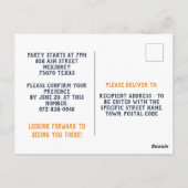 Editable Hexe Halloween-Party Einladung Postkarte (Rückseite)