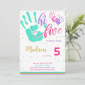 Editable High Five Birthday Einladung (Stehend Vorderseite)