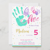Editable High Five Birthday Einladung (Vorderseite)