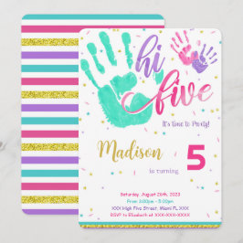 Editable High Five Birthday Einladung