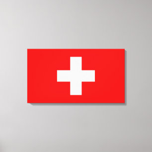 Editable Hintergrund, die Flagge von der Schweiz Leinwanddruck