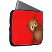 Editable Hintergrund-Farbe - niedliche Brown-Eule Laptopschutzhülle (Vorne Rechts)
