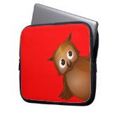Editable Hintergrund-Farbe - niedliche Brown-Eule Laptopschutzhülle (Vorderseite Links)