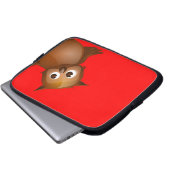 Editable Hintergrund-Farbe - niedliche Brown-Eule Laptopschutzhülle (Vorne Knopf)