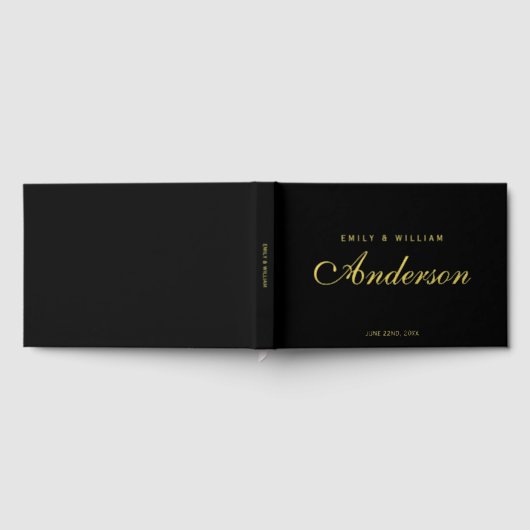 Editable Hintergrundfarbe Elegante Hochzeitsschrif Gästebuch (Voll)