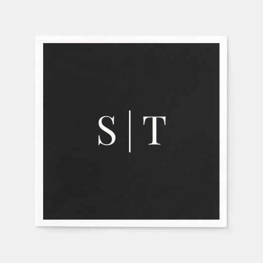 Editable Hintergrundfarbe Hochzeit Monogram Napkin Serviette (Vorderseite)