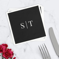 Editable Hintergrundfarbe Hochzeit Monogram Napkin