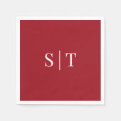 Editable Hintergrundfarbe Hochzeit Monogram Napkin Serviette (Vorderseite)