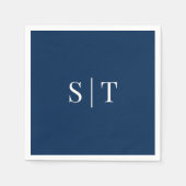 Editable Hintergrundfarbe Hochzeit Monogram Napkin Serviette (Vorderseite)