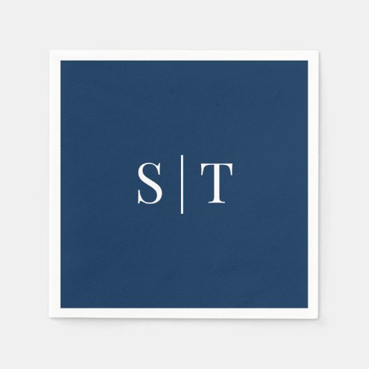 Editable Hintergrundfarbe Hochzeit Monogram Napkin Serviette (Vorderseite)