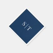 Editable Hintergrundfarbe Hochzeit Monogram Napkin Serviette (Ecke)