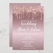 Editable Hochzeit Einladung in Rose Gold (Vorne/Hinten)