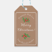 Editable Holiday Backgeschenk Brown Frohe Weihnach Geschenkanhänger (Vorderseite)