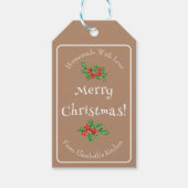 Editable Holiday Backgeschenk Brown Frohe Weihnach Geschenkanhänger (Vorderseite)