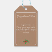 Editable Holiday Backgeschenk Brown Frohe Weihnach Geschenkanhänger (Rückseite)