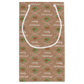Editable Holiday Backgeschenk Brown Frohe Weihnach Kleine Geschenktüte (Rückseite)