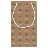 Editable Holiday Backgeschenk Brown Frohe Weihnach Kleine Geschenktüte (Rückseite)