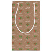 Editable Holiday Backgeschenk Brown Frohe Weihnach Kleine Geschenktüte (Vorderseite)