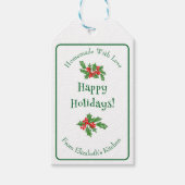 Editable Holiday Backgeschenk Grün Frohe Weihnacht Geschenkanhänger (Vorderseite)