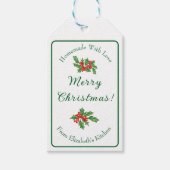 Editable Holiday Backgeschenk Grün Frohe Weihnacht Geschenkanhänger (Vorderseite)