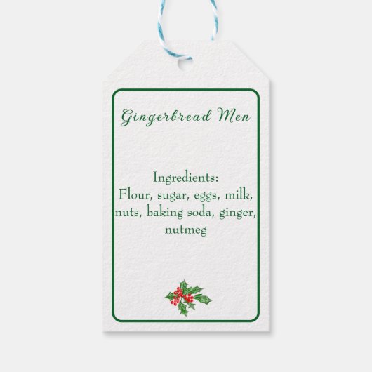 Editable Holiday Backgeschenk Grün Frohe Weihnacht Geschenkanhänger (Rückseite)