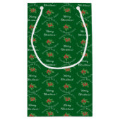 Editable Holiday Backgeschenk Grün Frohe Weihnacht Kleine Geschenktüte (Rückseite)