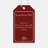 Editable Holiday Backgeschenk Rot Frohe Weihnachte Geschenkanhänger (Rückseite)