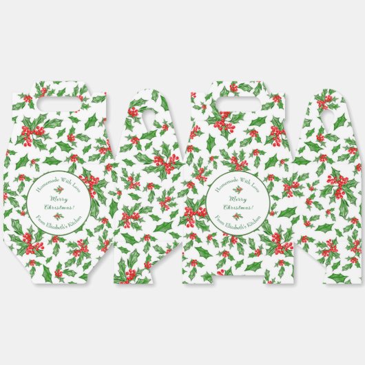 Editable Holiday Backgeschenk Weiß Frohe Weihnacht Geschenkschachtel (Ungeklappt)