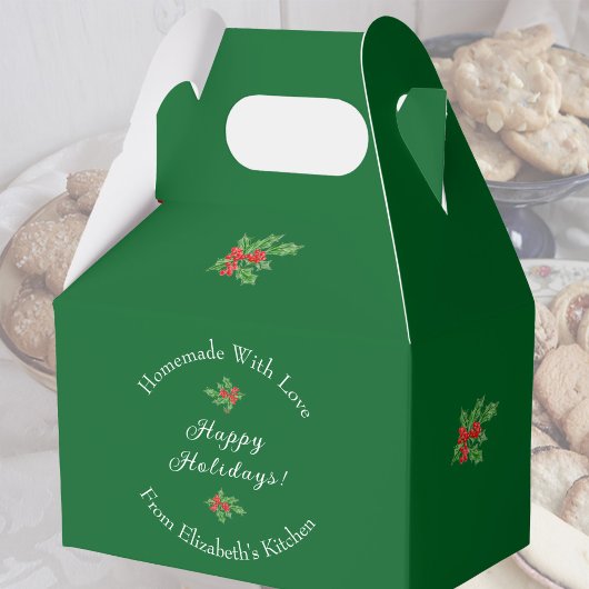 Editable Holiday Backgift Grün glückliche Ferien Geschenkschachtel