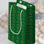 Editable Holiday Backgift Grün glückliche Ferien Kleine Geschenktüte