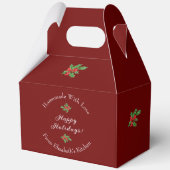 Editable Holiday Backgift Rotes Happy Holidays Geschenkschachtel (Vorderseite)