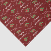 Editable Holiday Backgift Rotes Happy Holidays Seidenpapier (Ausschnitt)