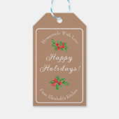 Editable Holiday Baking Geschenk Brown Happy Holid Geschenkanhänger (Vorderseite)