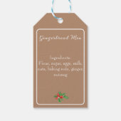Editable Holiday Baking Geschenk Brown Happy Holid Geschenkanhänger (Rückseite)